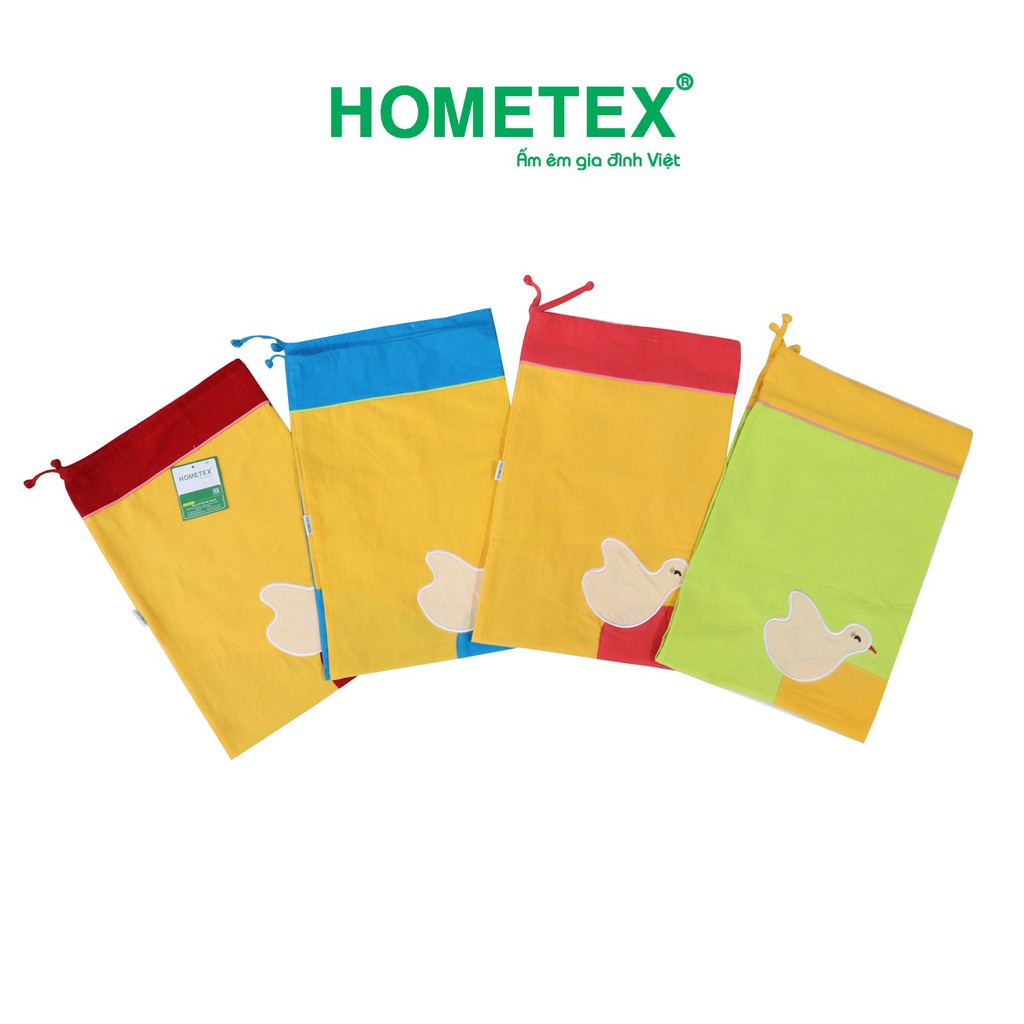 Vỏ gối ôm trẻ em 25x80cm Hometex thêu đắp hình chú vịt, bao gối ôm