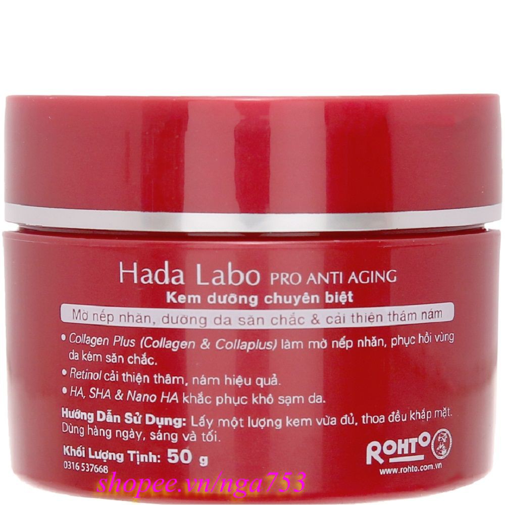 Kem Dưỡng 50g Ngăn Ngừa, Trị Lão Hóa Hada Labo Pro Anti Aging Collagen Plus Cream, nga753 Uy Tín Từ Chất Lượng.