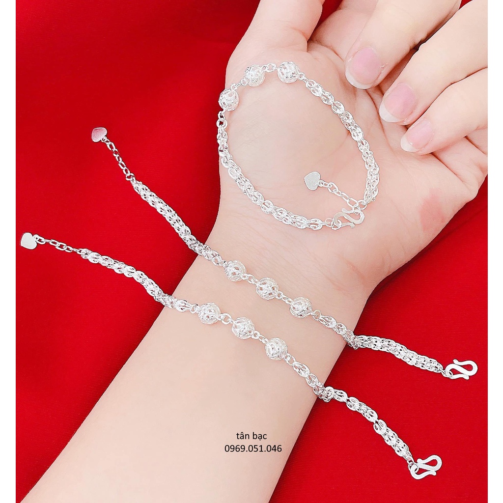 lắc tay đuôi phụng mix quả cầu may mắn , vòng tay bạc nữ , trang sức tân bạc