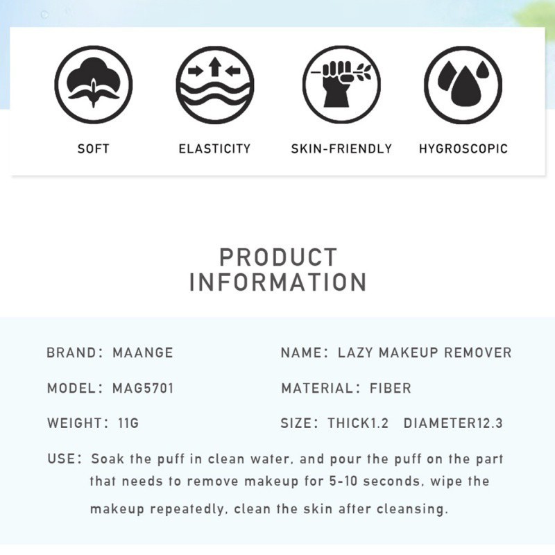 Miếng bọt biển tẩy trang MAANGE | BigBuy360 - bigbuy360.vn