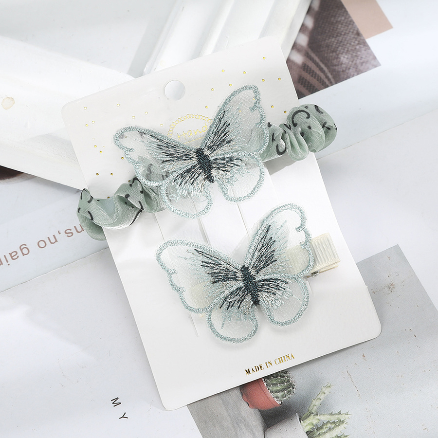 Bộ kẹp tóc + dây buộc tóc mặt hình bươm bướm xinh xắn thời trang dành cho nữ