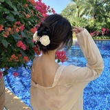 Kẹp Tóc Hình Hoa Hồng Trắng Đơn Giản