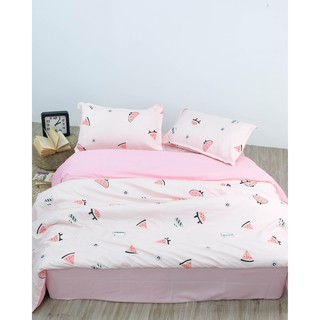 Drap Giường Dưa Hấu Mới 💖FREESHIP💖 Bộ Chăn Ga Gối Cotton 3D - Thiết Kế Mịn Decor