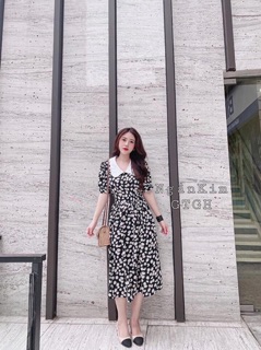 ĐẦM MAXI HOA CÚC CỔ ÉN