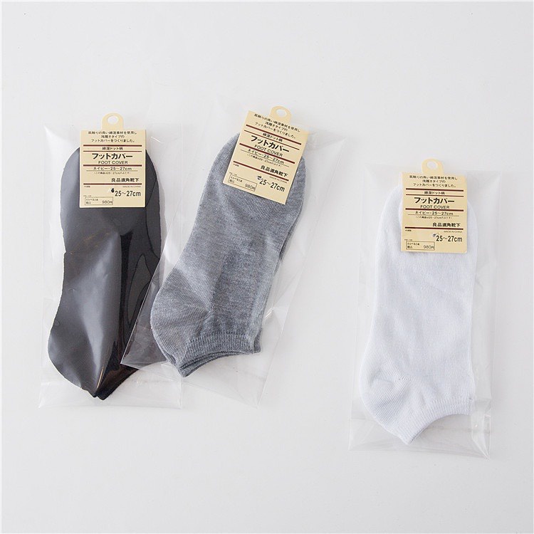 Vớ tất nam nữ cổ ngắn Nhật Cotton 100% khử mùi