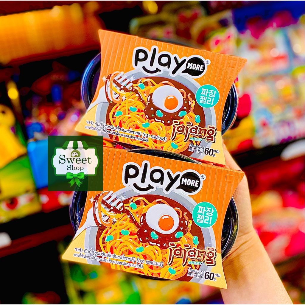 Kẹo Dẻo Sợi Play More 4Dplay Hình Bát Mì Hàn Quốc Jajang Hộp 60g