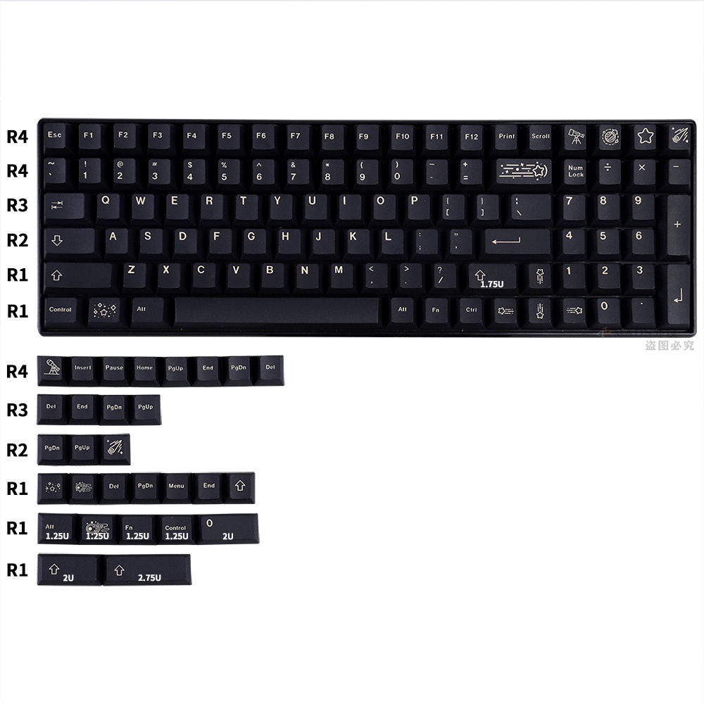 Keycap GMK Stargaze chất liệu pBT 129 nút dành cho bàn phím cơ