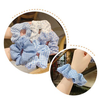 Cột Tóc/Buộc Tóc Scrunchies Tông Xanh