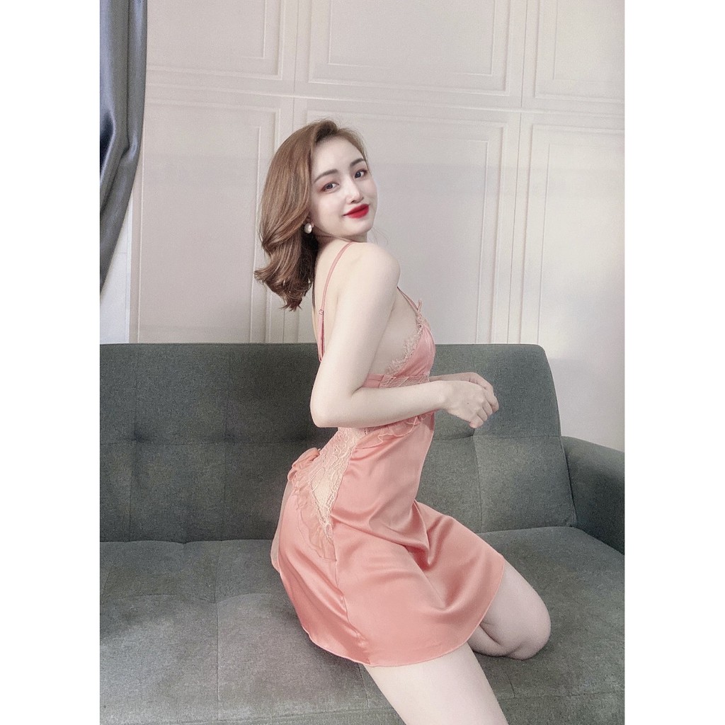 Váy ngủ sexy ❣️FREE SHIP❣️ Đầm  CỘT NƠ SAU +QUẦN <58kg | BigBuy360 - bigbuy360.vn