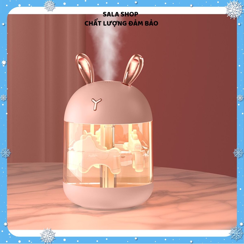 Máy phun sương mini Humidifier K5, dung tích 300ml, siêu nhỏ gọn và đáng yêu, hình gạc, làm mát không khí