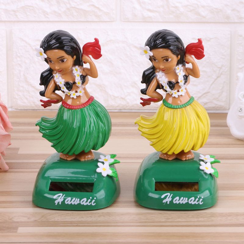 Mô hình cô gái Hawaii dễ thương trang trí ô tô chạy bằng năng lượng mặt trời