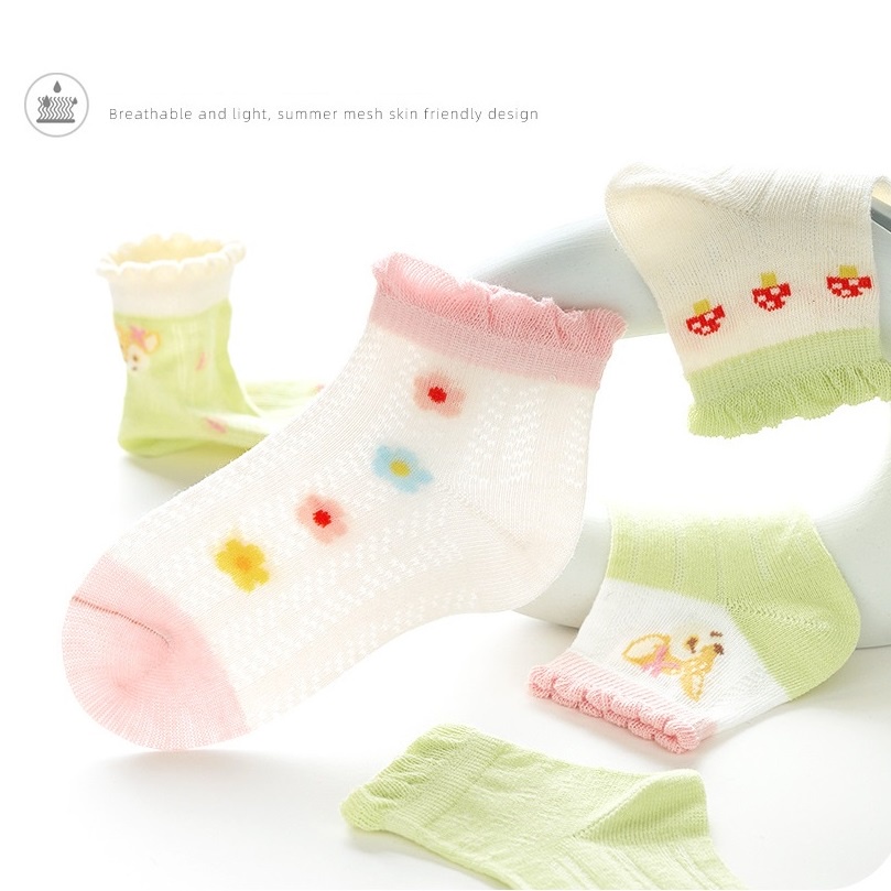 Bộ 5 Đôi Vớ Cotton Họa Tiết Hoạt Hình Cho Bé Gái 1-12 Tuổi