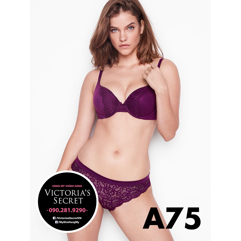 (Bill Mỹ) 34A/A75 - Áo lót Body by Victoria, màu tím cánh bướm nâng ngực, Dark Raspberry - Victoria's Secret USA