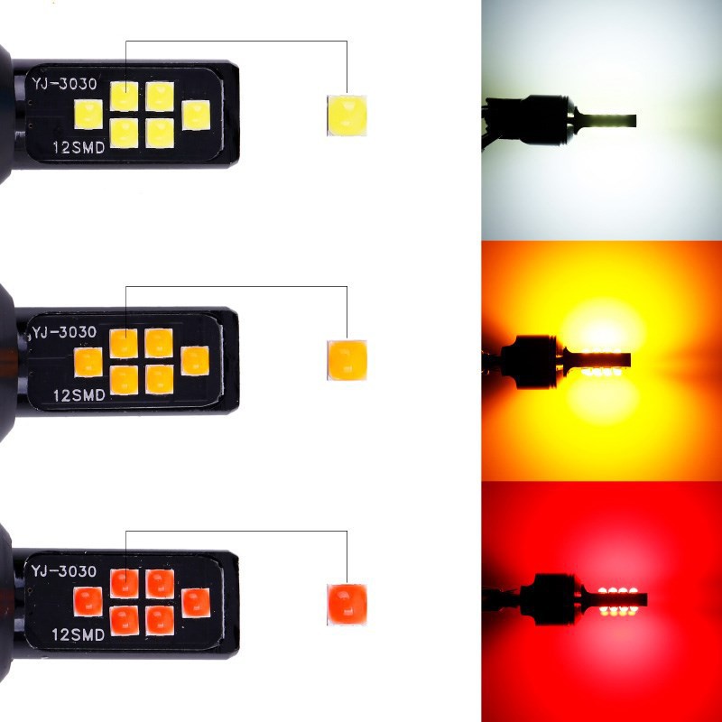 Đèn Led Phanh Xe Ô Tô Py21W P21W Py21W P21 / 5w Led T20 1157 Bay15D Ba15S 7440 W21W T15 Bau15S 3030