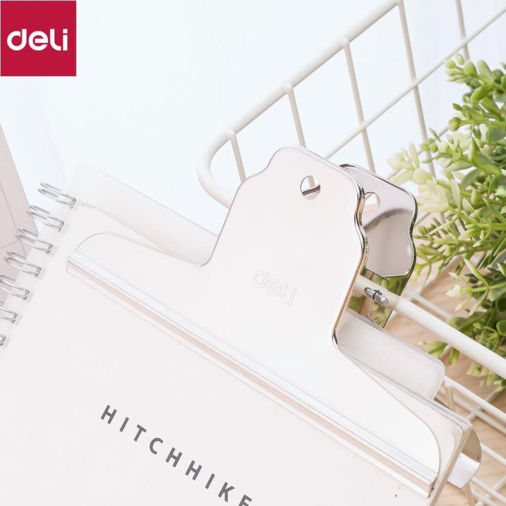 Kẹp kim loại 102mm Deli, Bạc - 3 chiếc/túi - 9532 [Deli]