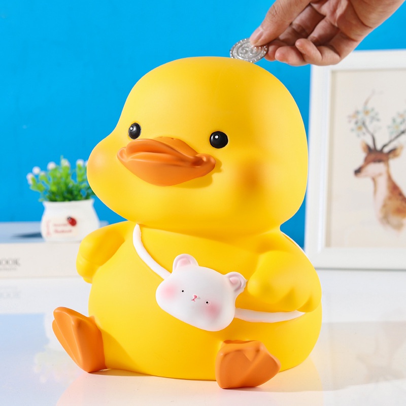 Ống Tiết Kiệm Hình Chú Vịt Dễ Thương Chống Rơi Dùng Trang Trí Nội Thất