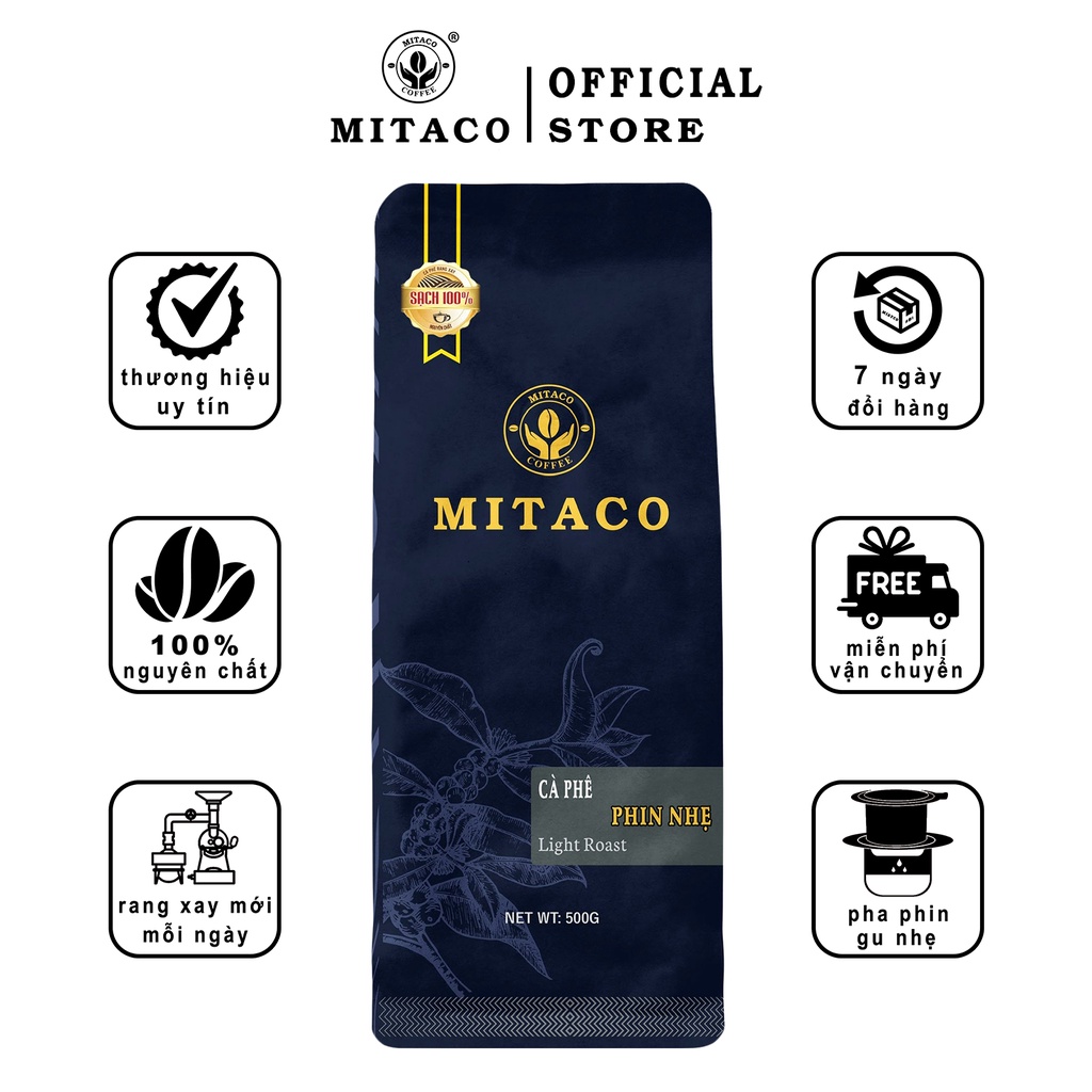 Cà Phê Phin Nhẹ MITACO COFFEE (Gói 500g)