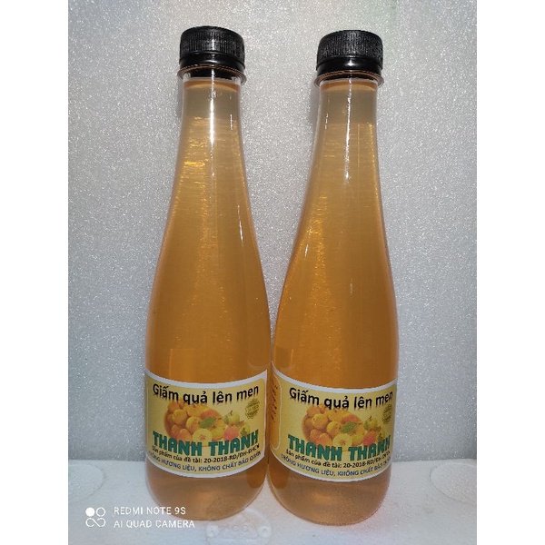 Giấm Táo Mèo, Dứa, Chuối, Xoài hữu Cơ, Lên Men Tự Nhiên ̣̣Thanh Thanh, chai 500ml,  Giàu Vitamin, Đẹp Da, Chua Dịu