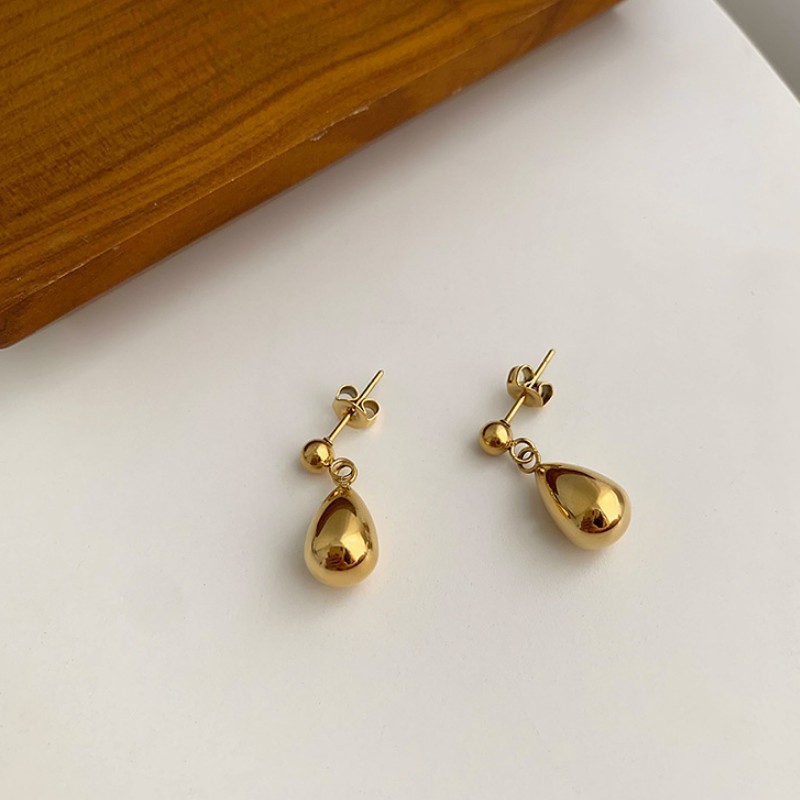 Bông Tai Tòn Ten Giọt Nước Titan Ko Đen TT 3752