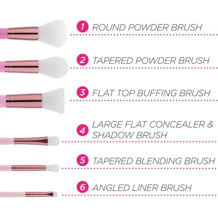 Bộ Cọ 6 Món BH Cosmetics Mini Pink Perfection 6 Piece Brush Set