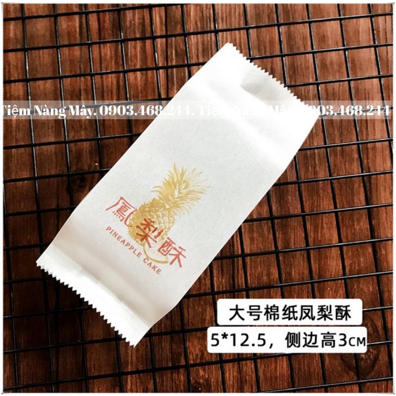 Túi quả dứa nâu giấy ép kim đựng bánh kẹo 50c