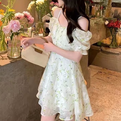 Đầm Ngắn Tay Họa Tiết Thêu Hoa Phong Cách Phương Tây Thời Trang Mùa Hè Mới Cho Nữ