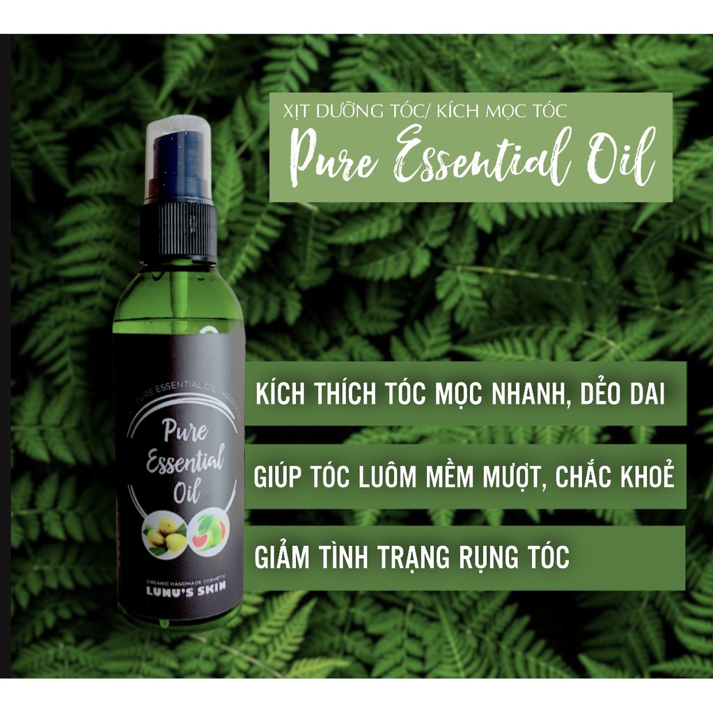 CHAI XỊT DƯỠNG TINH DẦU BƯỞI XANH & SERUM JOJOBA PURE ESSENTIAL OIL kích_mọc_tóc trị_rụng_tóc | BigBuy360 - bigbuy360.vn