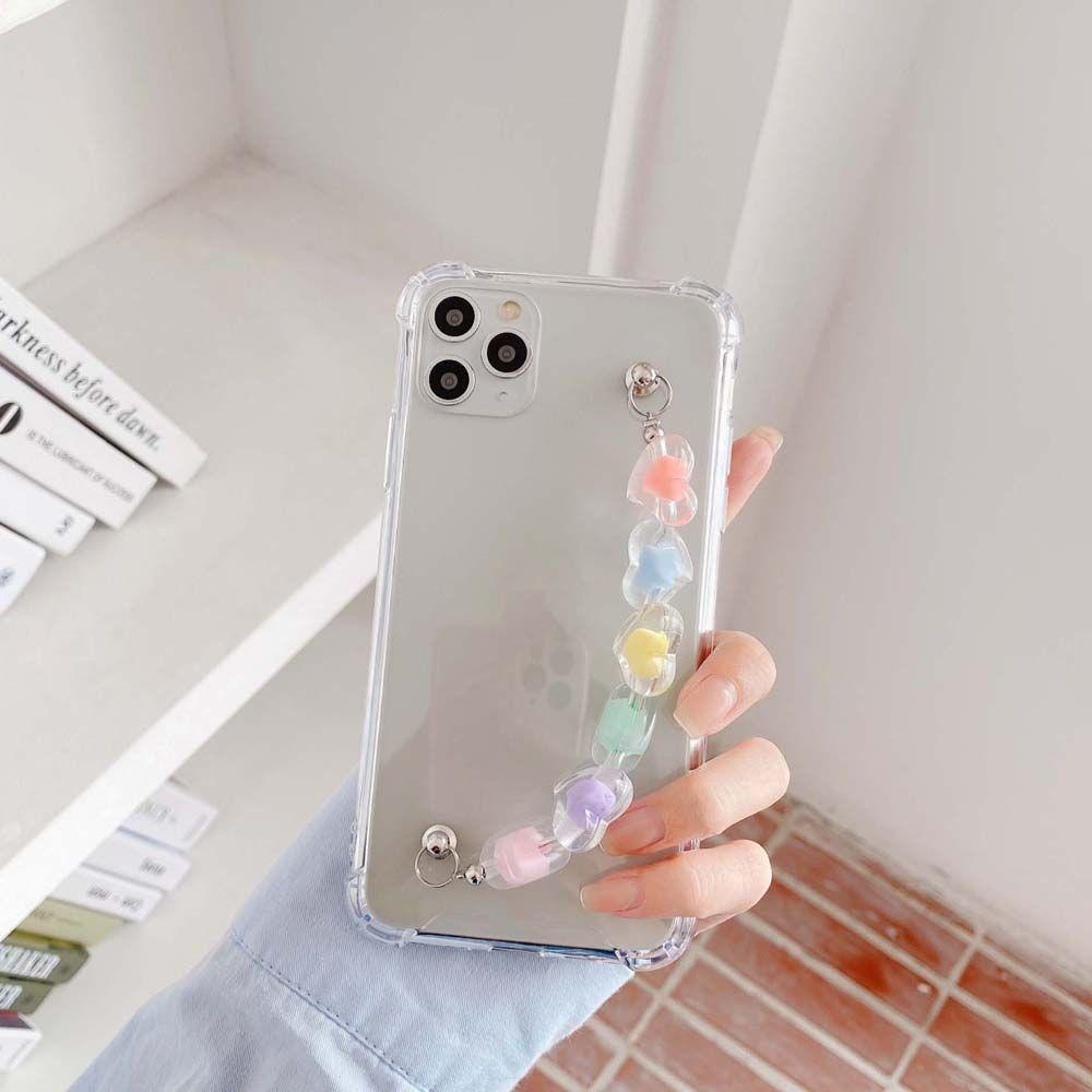 Ốp Điện Thoại Bằng Acrylic Hình Ngôi Sao Năm Cánh Chống Rơi Phối Dây Xích Treo Trang Trí Điện Thoại