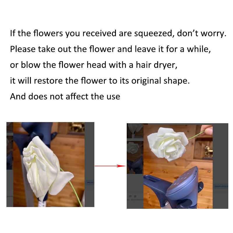 Bộ 10 Bông Hoa Hồng Giả 8CM Trang Trí Bánh Kem