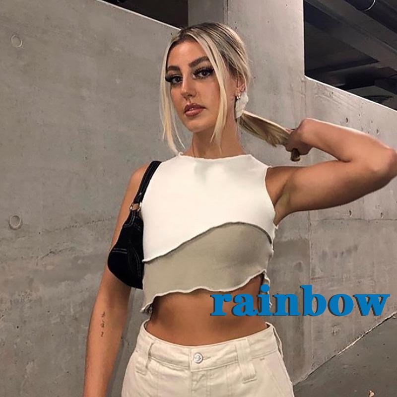 Áo Thun Sát Nách Cổ Tròn Phối Màu Cầu Vồng Thời Trang Cho Nữ | BigBuy360 - bigbuy360.vn