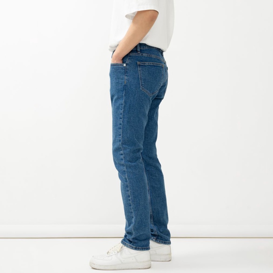 OWL BRAND® BASIC SLIM JEANS - Quần jeans dài ống suông / Xanh đậm