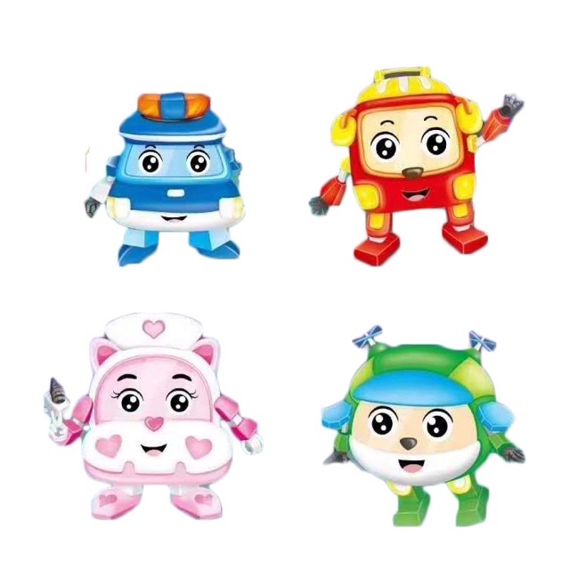Đồ Chơi Bàn Lắp Ráp, Xếp Hình Robocar Poli Cối Xoay Gió Dành Cho Bé