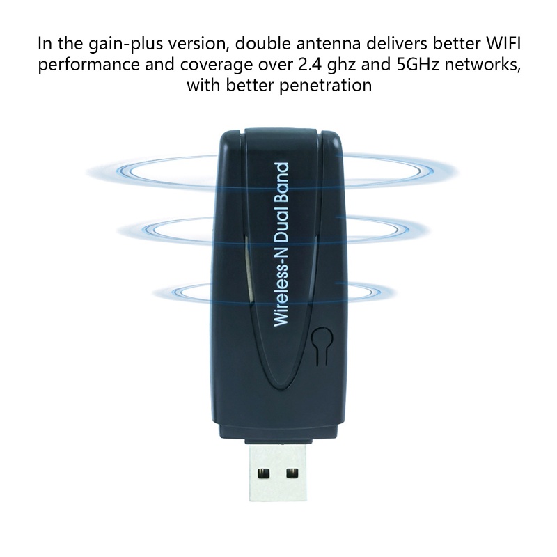 ✿ Thẻ WiFi RTL8192 Chipset 2.4G 5GHz 600Mbps USB 2.0 Cho Windows XP / Vista / WIN7 / 8 / 8.1 / 10 MacOS