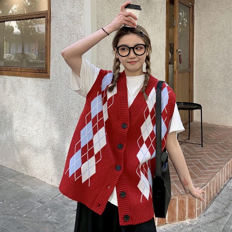 Áo len không tay cổ chữ V thời trang nữ tính