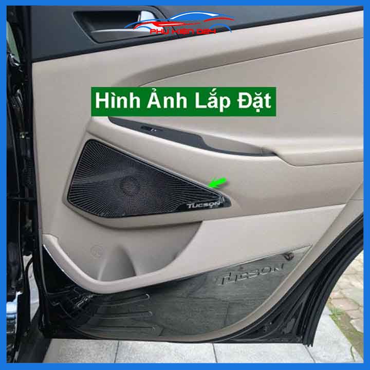 Bộ ốp màng loa vân Titan cho xe Tucson 2016-2017-2018-2019-2020-2021 chống xước trang trí nội thất ô tô