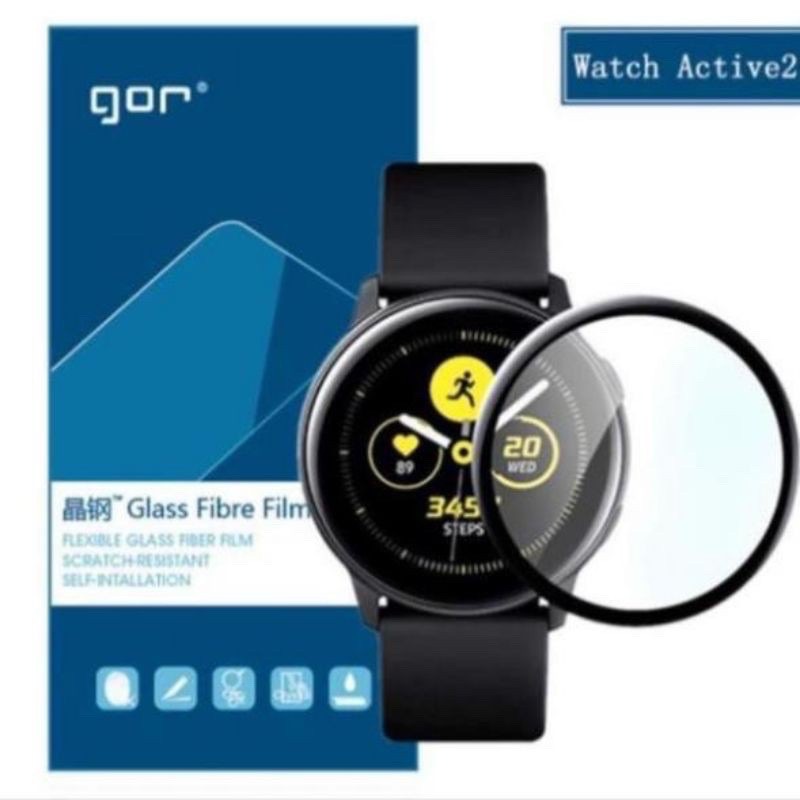 Bộ 2 miếng dán Film Gor cho Samsung Galaxy Watch Active 2 Size 40mm, 44mm Full màn hình cường lực dẻo