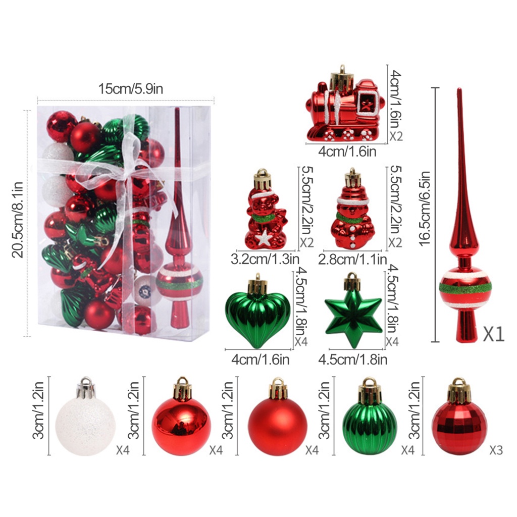 Bộ 34 / 34 / 3cm Dây Treo Trang Trí Giáng Sinh Nhiều Màu Sắc