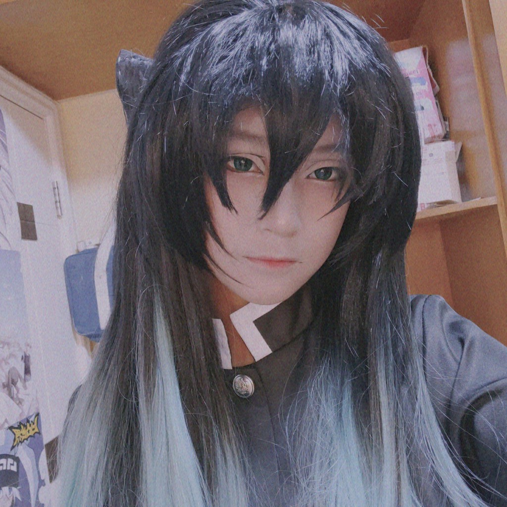 Wig/tóc giả cosplay Muichirou Tokito Hà Trụ kimetsu no yaiba demon slayer