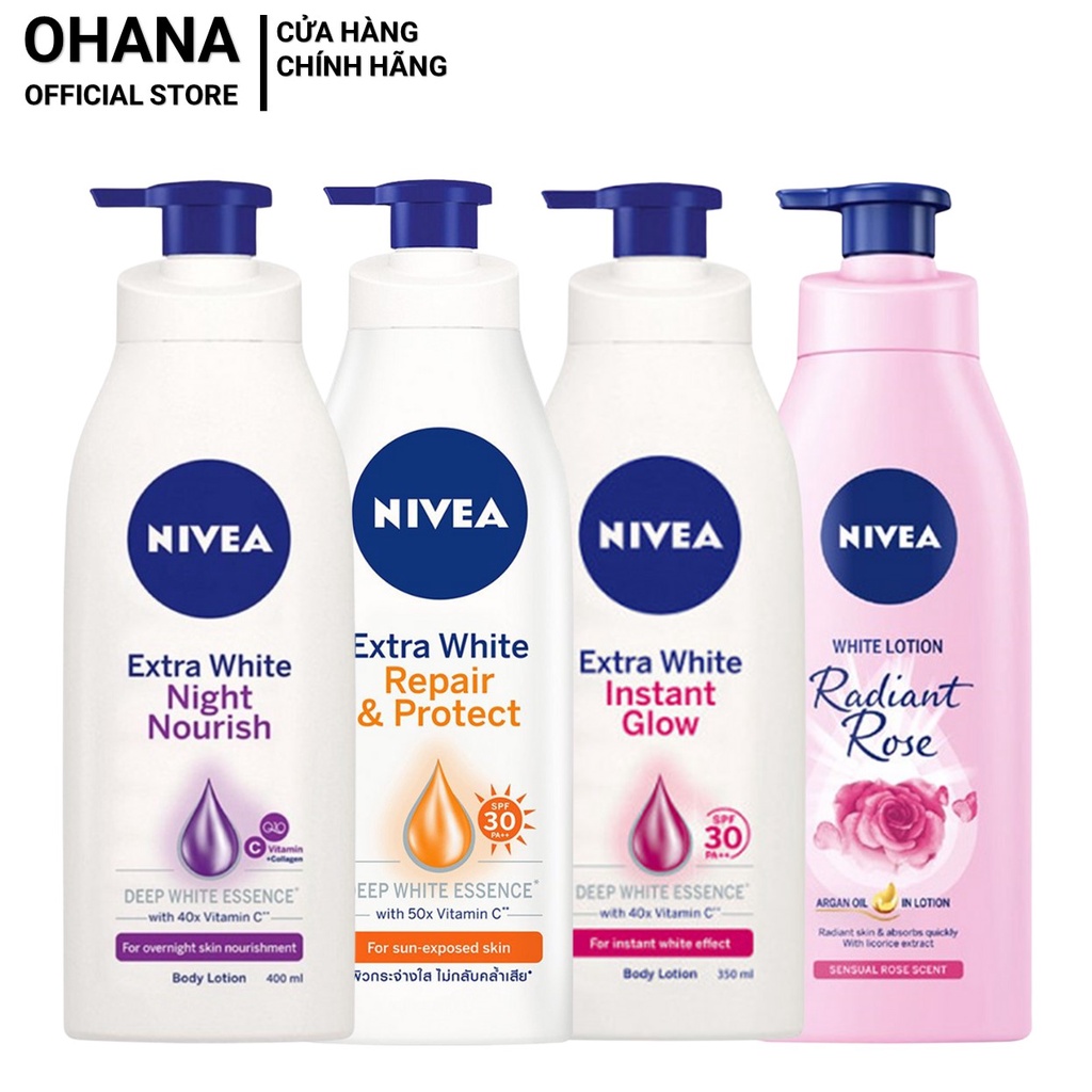 Sữa Dưỡng Thể Dưỡng Trắng, Phục Hồi Da Nivea Extra White Body Lotion (350ml/400ml)