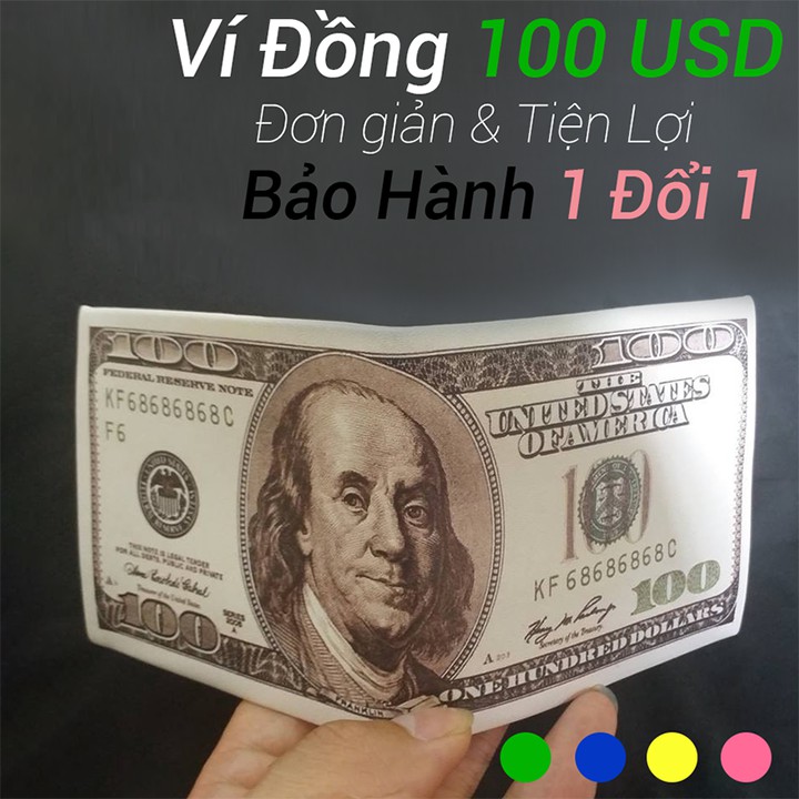 Ví hình tiền 100 đôla loại 2 ngăn