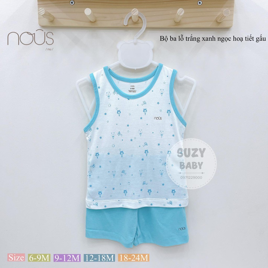 Bộ ba lỗ mùa hè Nous nhiều mẫu mới cho bé size 6m đến 24m