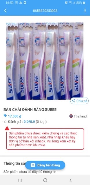 [XẢ KHO MUA 10 tặng 1] Bàn chải đánh răng Sufree Thái Lan