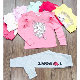 (20-45kg) Bộ bé gái dài tay 100% cotton xuất dư size đại chất đẹp mát