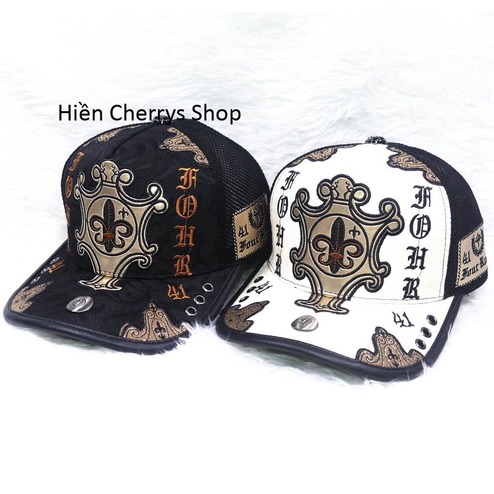 Nón kết lưới vá cotton cao cấp nhiều họa tiết &amp; thêu số 41 thời trang phù hợp cho cả nam và nữ