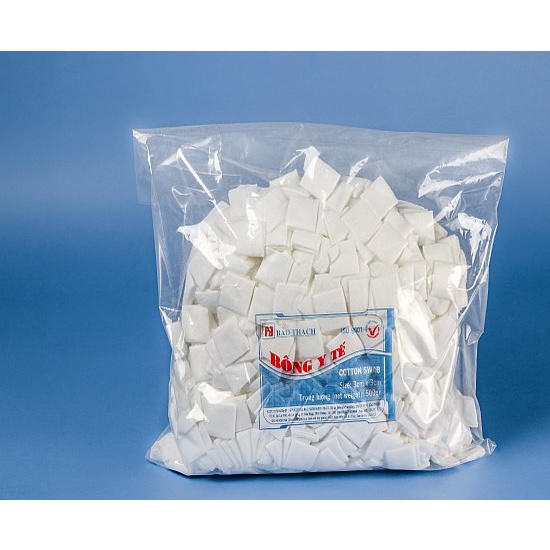 ✅ BÔNG CẮT MIẾNG TIỆT TRÙNG BẢO THẠCH  - Thấm hút dịch tiết, máu, làm sạch vết thương, chặn máu khi tiêm