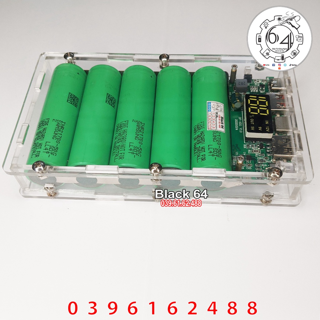 Sạc dự phòng 25.000 mah mica trong suốt siêu ngầu, sạc nhanh QC 3.0 18W