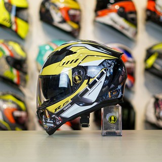 Mũ fullface 2 kính roc 05 đen bóng dán tem yamaha r15 vàng