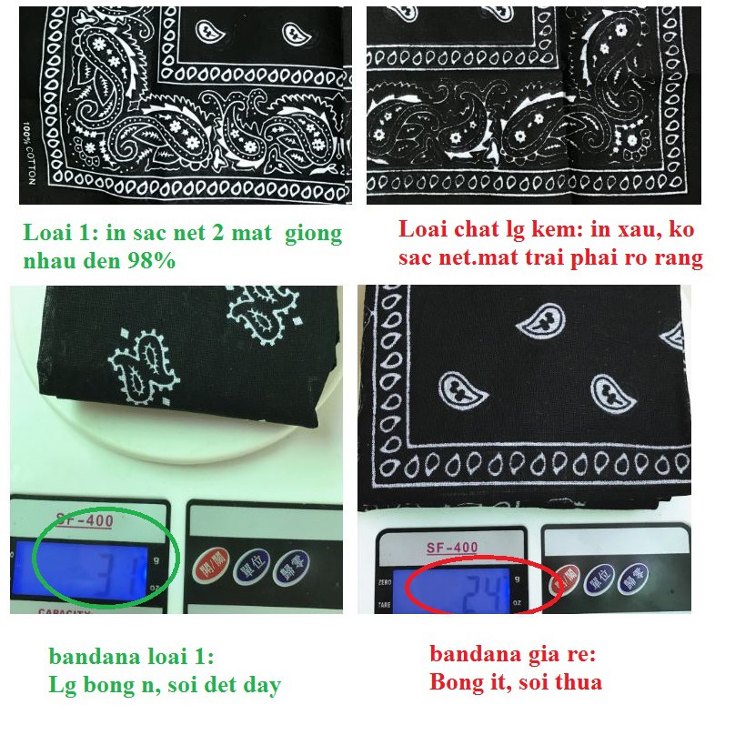 Khăn bandana / Khăn turban 2 mặt mã T1 không phai màu hàng loại 1