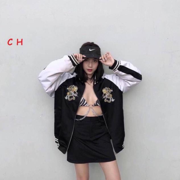 bst Áo Bomber thêu rồng chất gió dày C'OU443