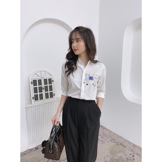 sơ mi trắng thêu trâu ( giá sale)
